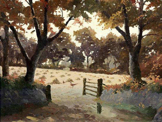 Hugh E. Ridge (1976-) Cornish cornfield 33 x 43.5cm